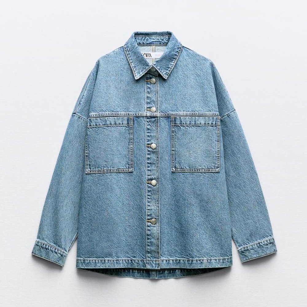 NWOT Zara Patch Pocket Denim Jacket